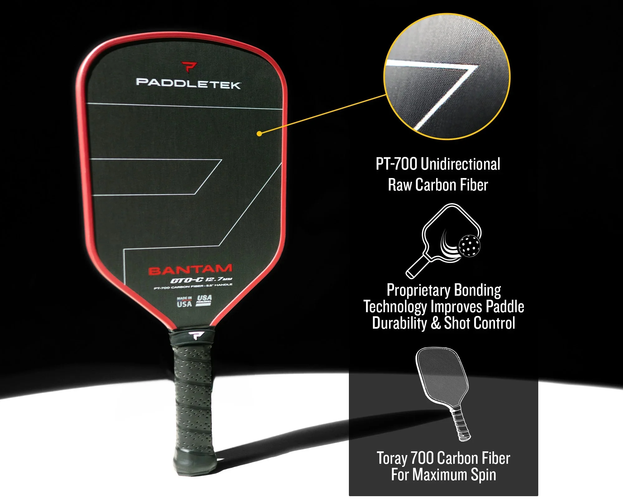 Paddletek Bantam GTO-C 12.7 Pickleball Paddle - Image 8