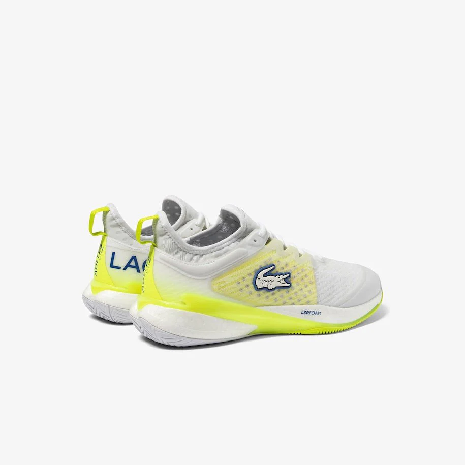 Lacoste AG-LT23 Lite Men’s Tennis Shoes - White/Yellow - Image 3