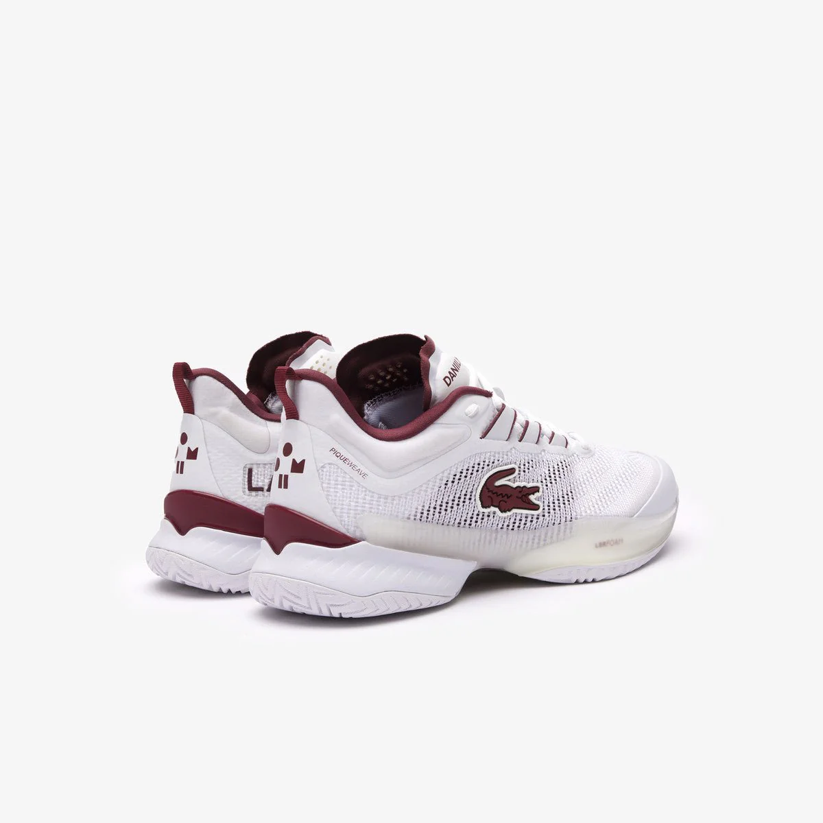 Lacoste AG-LT23 Ultra Medvedev Men's Tennis Shoes - White/Burgundy - Image 3