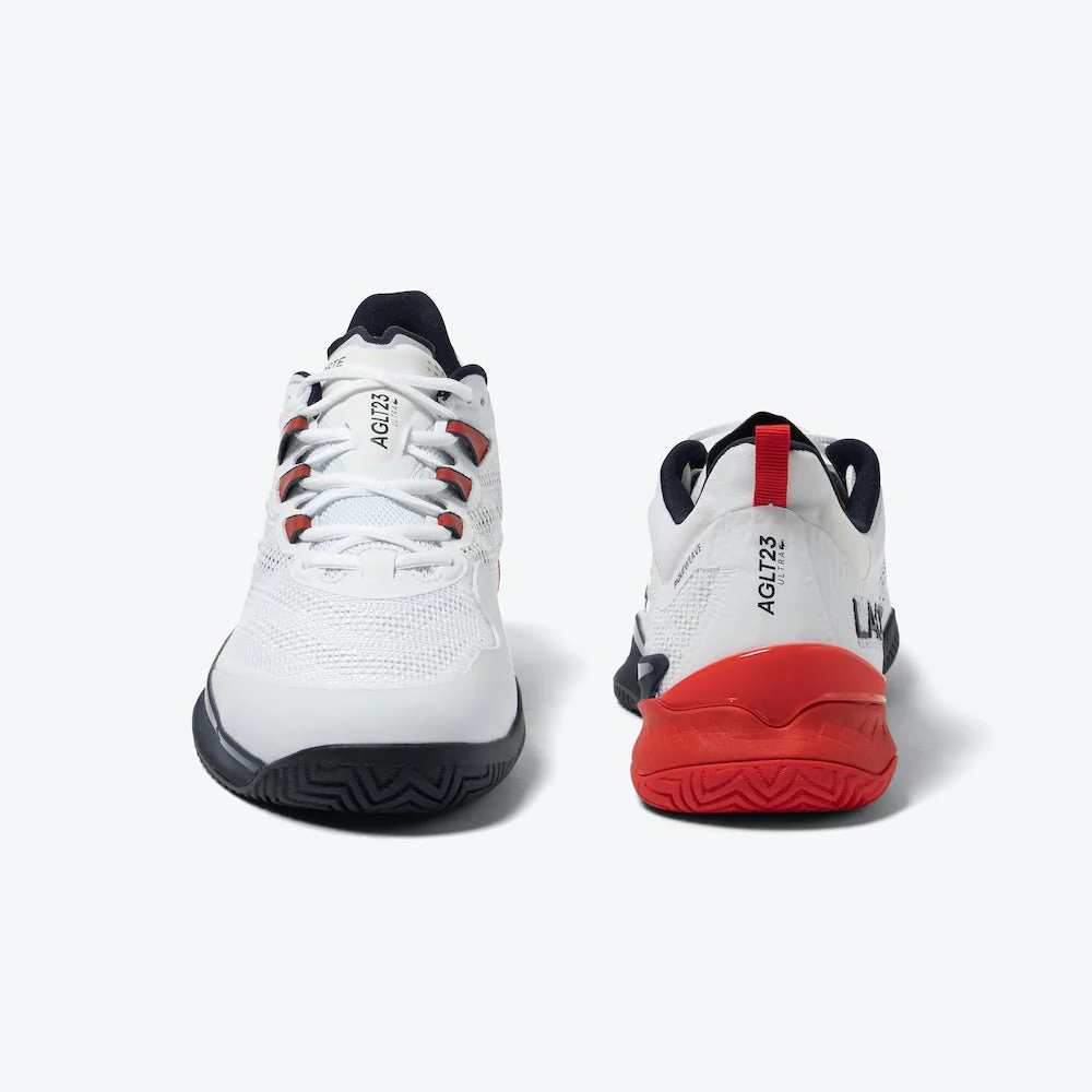 Lacoste AG-LT23 Ultra Men’s Tennis Shoes - White/Navy/Red - Image 4