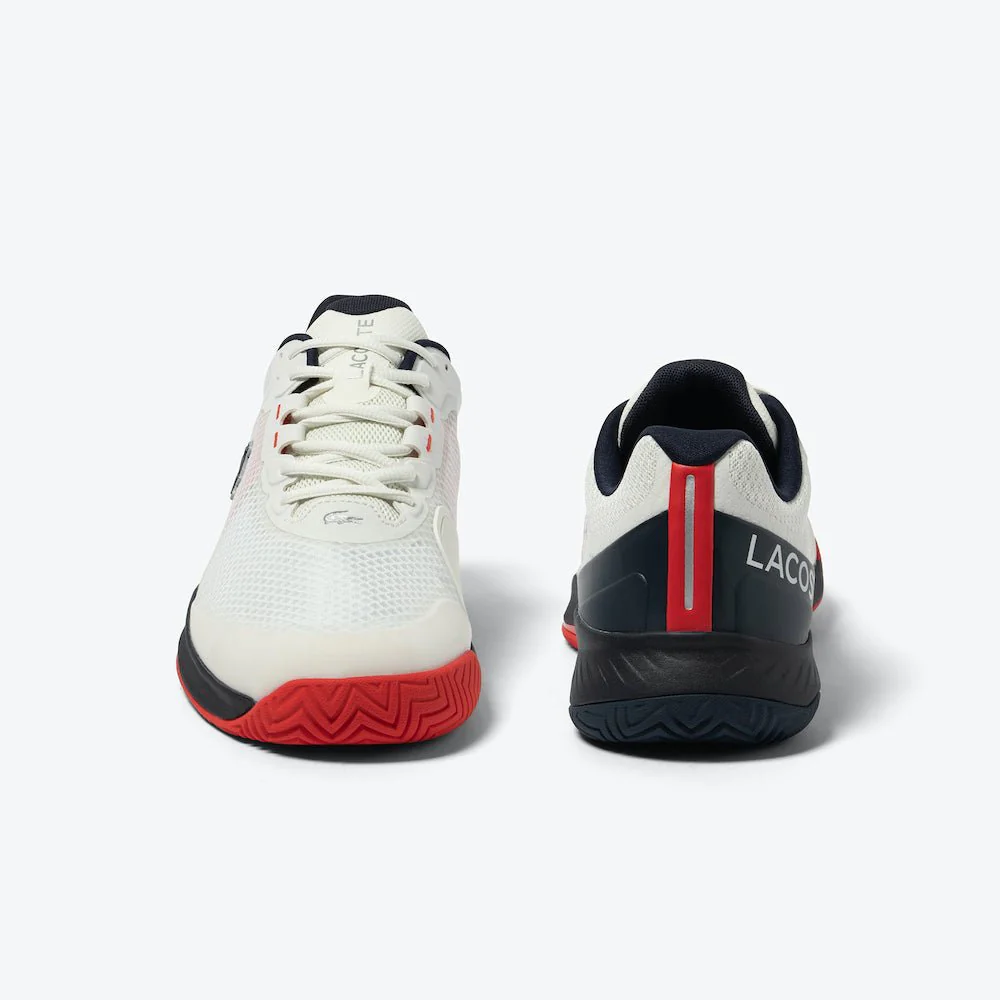 Lacoste Tech Point Men’s Tennis Shoes - White/Navy/Red - Image 4